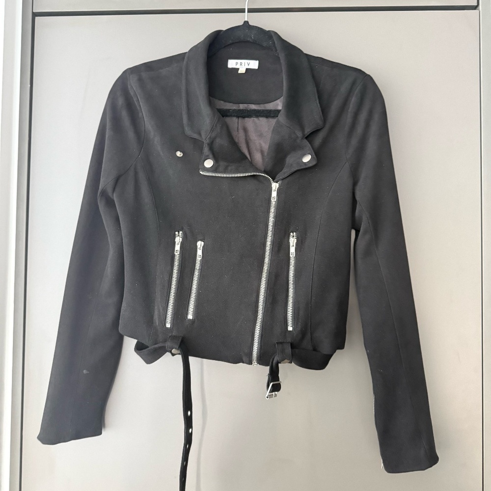 NWOT Black Faux Suede Jacket